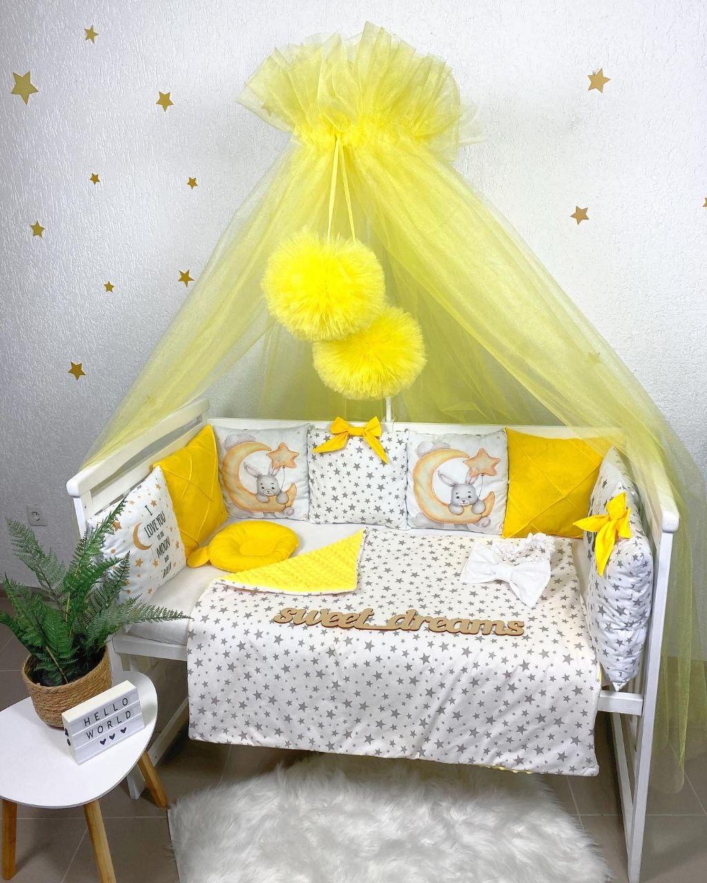 Комплекти в ліжечко для новонароджених Дитяча постільна білизна та балдахін Бортики-захист у дитяче ліжечко