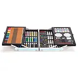 Дитячий набір для творчості в алюмінієвій валізі “Єдиноріг” 145 предметів блакитний, фото 3