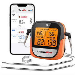 Термометр кулінарний для м'яса, духовки ThermoPro TP-902 з Bluetooth 5.0 (100 м) на 2 щупи