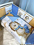 Дитячі постільні комплекти Бортики для ліжечка малюка з балдахіном Бавовняна дитяча постіль, фото 2