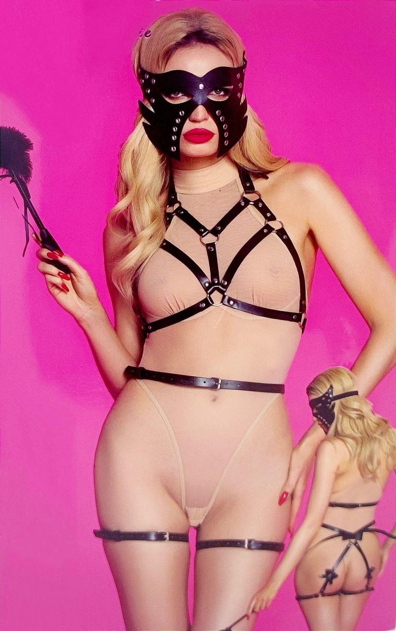 Комплект 4 предмети (портупея+гартери+маска+паддл) Sunspice 18+, фото 1