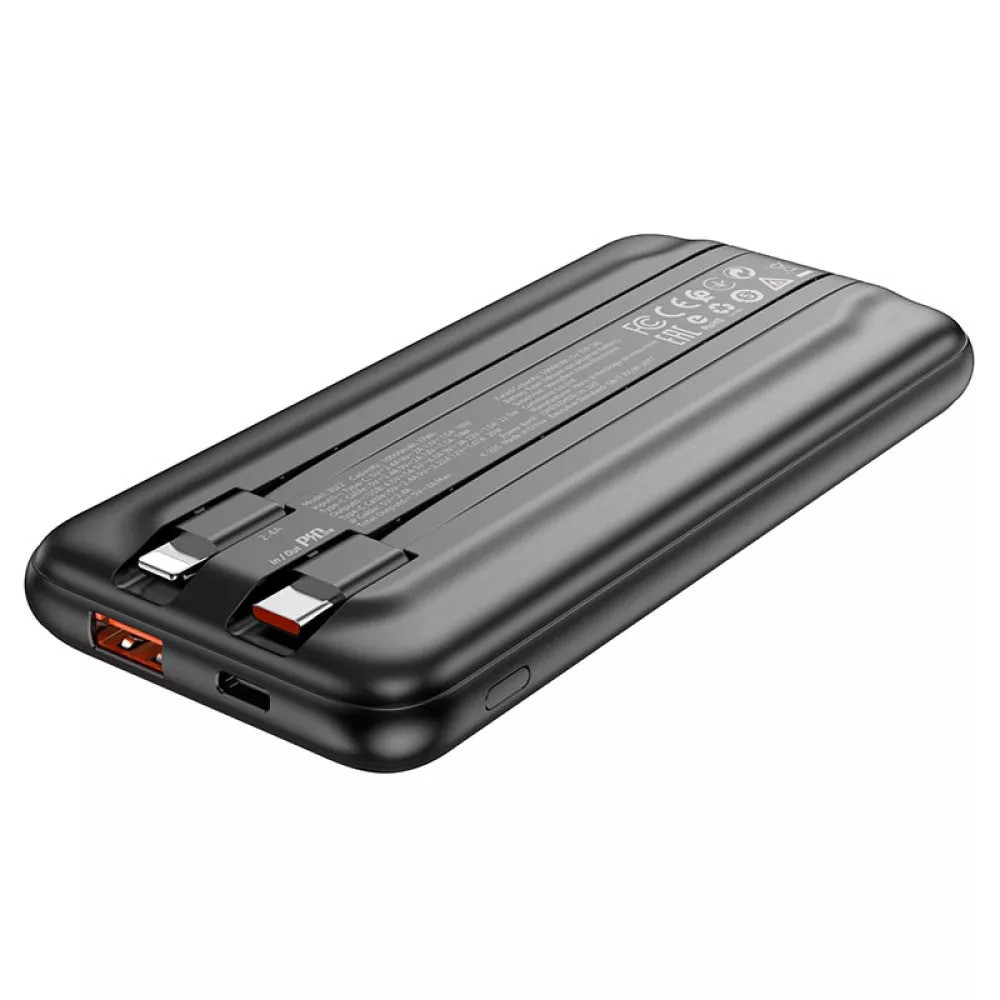 Повербанки | Портативные батареи Power Bank 10000mAh с быстрой зарядкой BOROFONE BJ22 PD20W+QC3.0 22.5W Black От USB Пластик