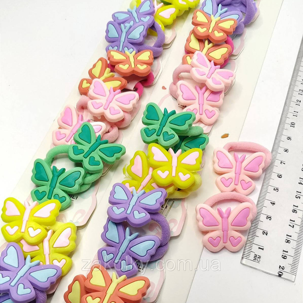 Гумки дитячі для волосся "Двохкольоровий метелик"