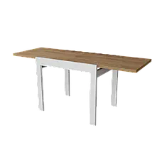 Стіл - слайдер обідній КОРС Neman, колір дуб крафт золотий +білі ноги, фото 4