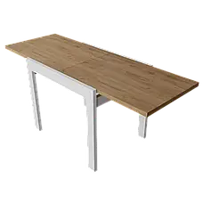 Стіл - слайдер обідній КОРС Neman, колір дуб крафт золотий +білі ноги, фото 5