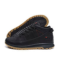 Мужские зимние кожаные кроссовки Fila Black Classic