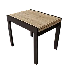 Стіл- слайдер обідній КОРС Neman, колір дуб сонома стільниця + венге ноги, фото 3