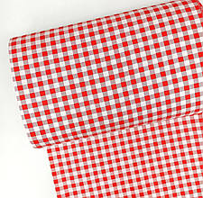 Сатин (бавовняна тканина) клітинка шахматна червона середня (ширина 160см, 120г/м2)