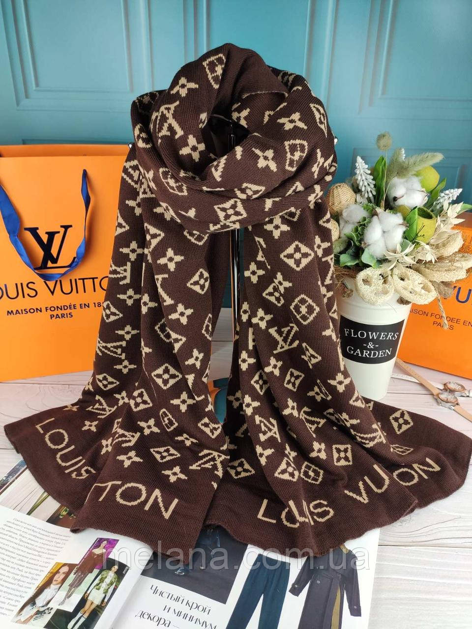 Теплий шарф палантин хустка Louis Vuitton Луї Вітон ТУРЦИЯ
