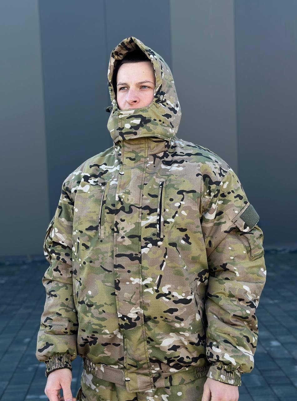 Непромокаемый военный зимний костюм soft shell Warwar мультикам, Теплая форма softshell, тактический теплый M - фото 1 - id-p2024768206