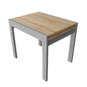 Стіл- слайдер обідній КОРС Neman, колір дуб сонома стільниця + сірі ноги, фото 2