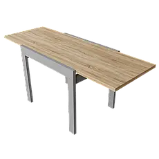 Стіл- слайдер обідній КОРС Neman, колір дуб сонома стільниця + сірі ноги, фото 4