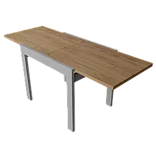 Стіл - слайдер обідній КОРС Neman, колір дуб крафт золотий +сірі ноги, фото 4