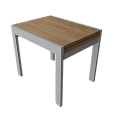 Стіл - слайдер обідній КОРС Neman, колір дуб крафт золотий +сірі ноги, фото 2