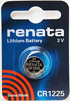 Батарейка литиевая Renata CR1225 Lithium 3V дисковая таблетка (TV)