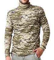 Гольф водолазка мужской военный тёплый хлопок с начёсом пиксель хаки зелёный. Размеры с 42 по 50