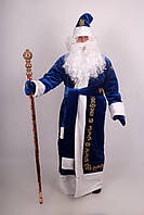 Костюм карнавальный Дед Мороз утепленный на рост 180 - 186 см Синий