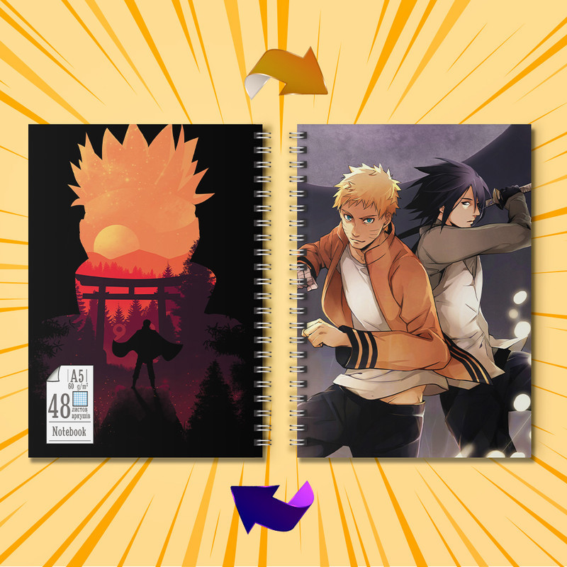 Зошит 48 арк. на скобі у клітинку Naruto 004