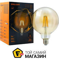 Светодиодная лампа Emilight Лампа светодиодная FIL Gold G125 10 Вт E27 3000 К 220 В прозрачная