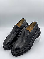Чоловічі шкіряні модні лофери Angelo Ruffo Чорні стильні туфлі Чоловічі класичні туфлі Туфлі на весілля