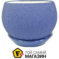 Горшок Ориана-Запорожкерамика Горшок керамический Шар шелк круглый 0,4 л синий