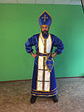Костюм карнавальний новорічний Святий Миколай на зріст 180 - 188 см Синій, фото 3