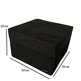 Коробка для зберігання речей L з кришкою - 30*30*20 см (чорний), фото 4