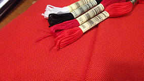 Домоткане полотно червоне Екстра №30 для вишивки