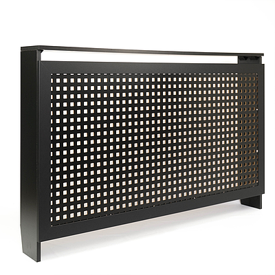 Короб на батарею decorpaneli Лофт підлоговий 82х128х19 см, колір чорний