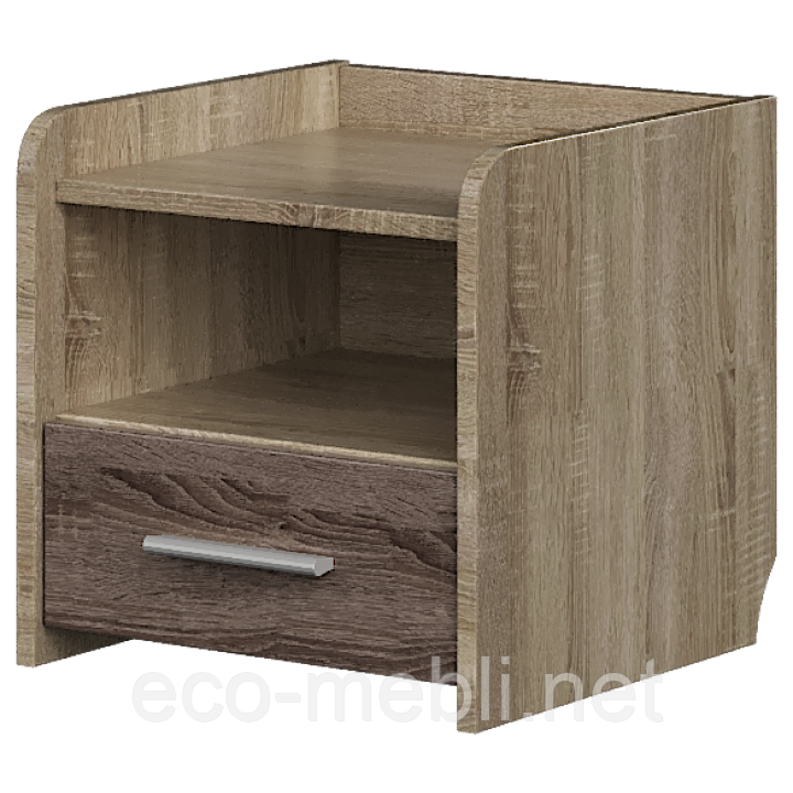 Тумба приліжкова Бриз Еверест в спальню дуб сонома/трюфель, фото 1