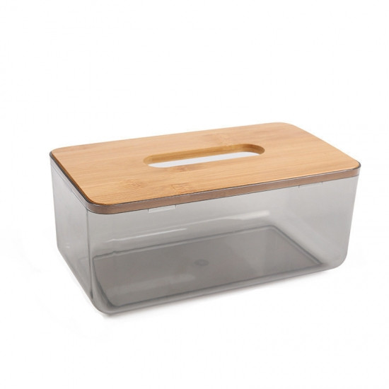 Диспенсер бокс для серветок прозорий Tissue 23см, фото 1