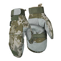 Тактические перчатки зимние, армейские водонепроницаемые перчатки Soft shell (Пиксель). 1601-M, M, Пиксель