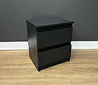 Тумба приліжкова сіра 2 ящика без ручок колір Антрацит, фото 2
