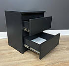 Тумба приліжкова сіра 2 ящика без ручок колір Антрацит, фото 3