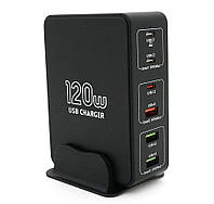 Зарядное устройство универсальное Voltronic fast charger USB QC3.0/PD/PPS 120W Black