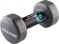 Гантель виниловый LivePro STUDIO DUMBBELL серый 4кг LP8076-4