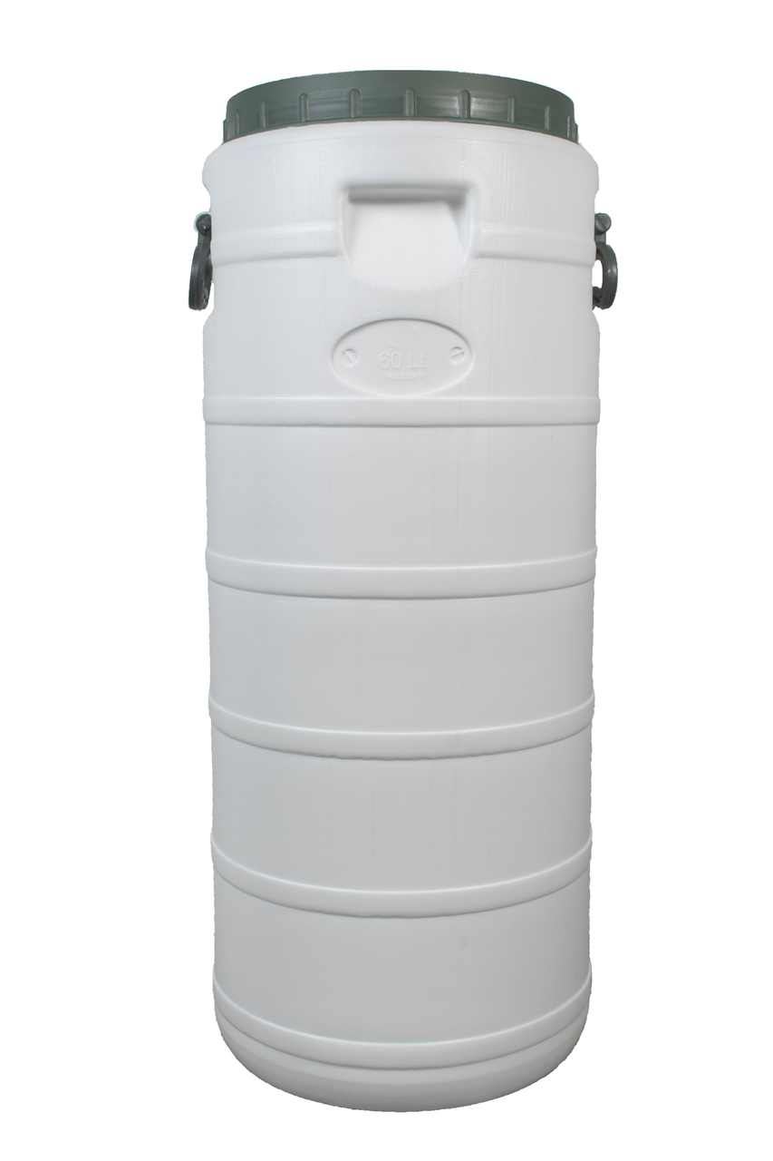 Харчова бочка 50 л біла бідон широка горловина для молока та меду, фото 1
