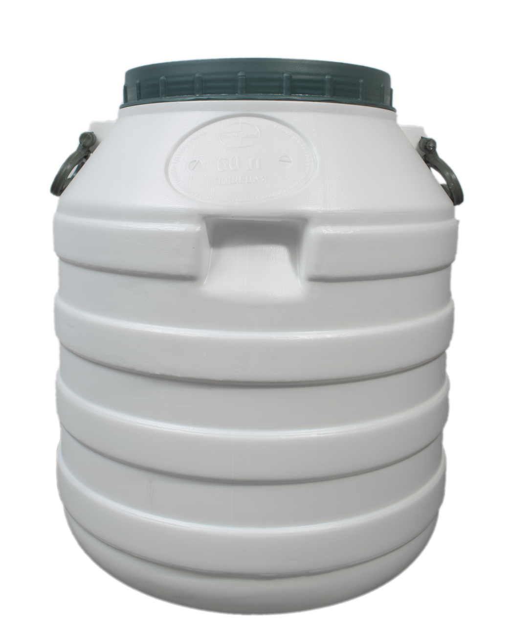 Бочка харчова 60 л біла пластикова низька бідон широка горловина для молока та води, фото 1