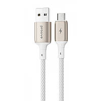 Шнур Micro USB 1m (2.4A) | Proove Dense Metal white - Кабель Мікро Юсб для заряджання