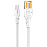 Кабель Micro USB 1m (2.4A) | Proove Double Way Silicone white - Шнур Мікро Юсб для заряджання