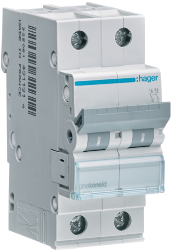 Автоматичний вимикач Hager MCN206A 6A 6кА 2 полюси тип С