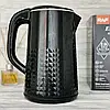 Електрочайник із неіржавкої сталі RAF R.7880 2000 Вт 2.5 л чорний, фото 2