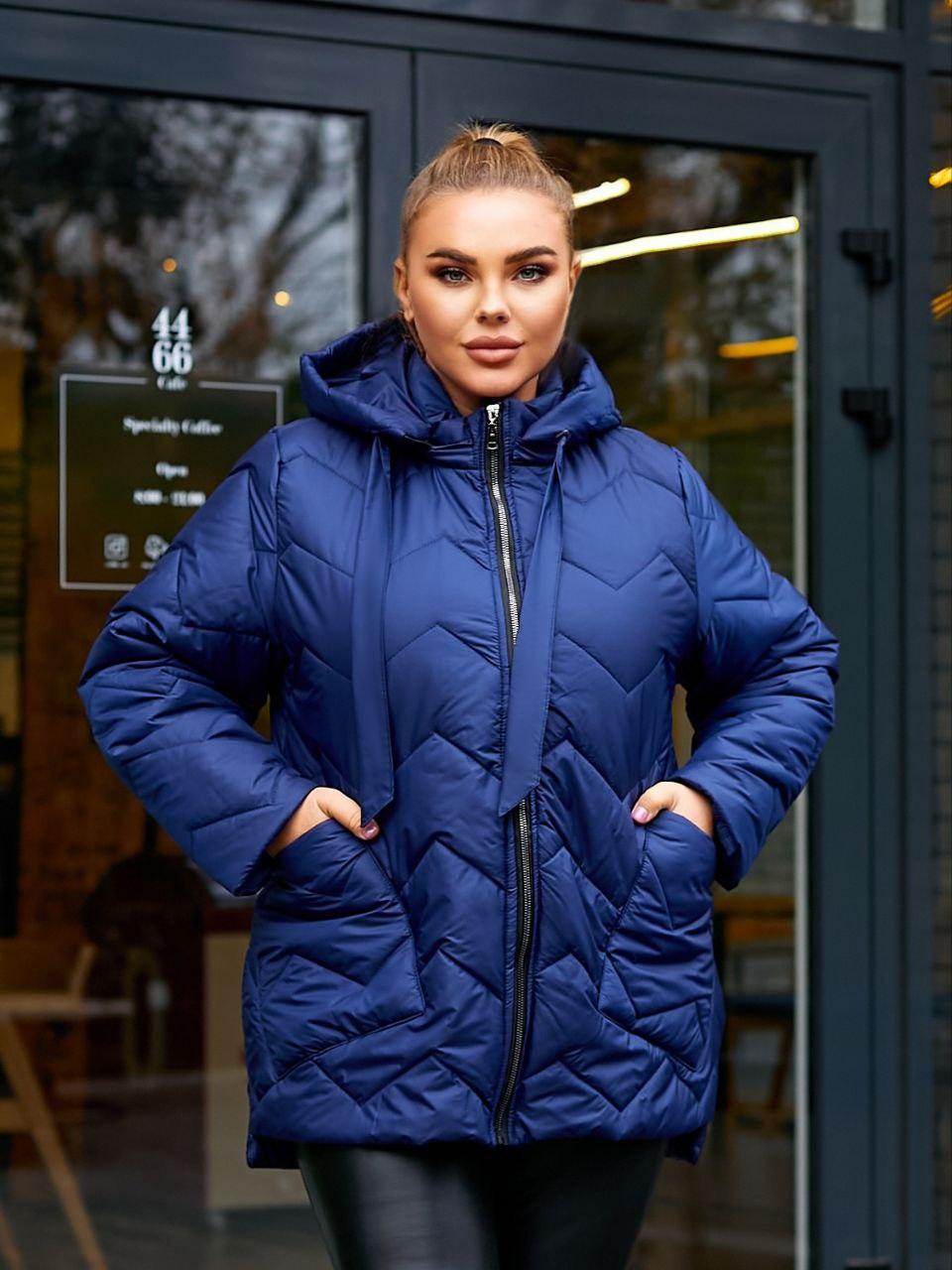 Куртка жіноча єврозима батальна Sofia SF-147 Тепло та стильно, фото 1