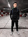 Спортивний костюм чоловічий чорний зимовий без капюшона на мікрофлісі Adidas (Адідас), фото 3