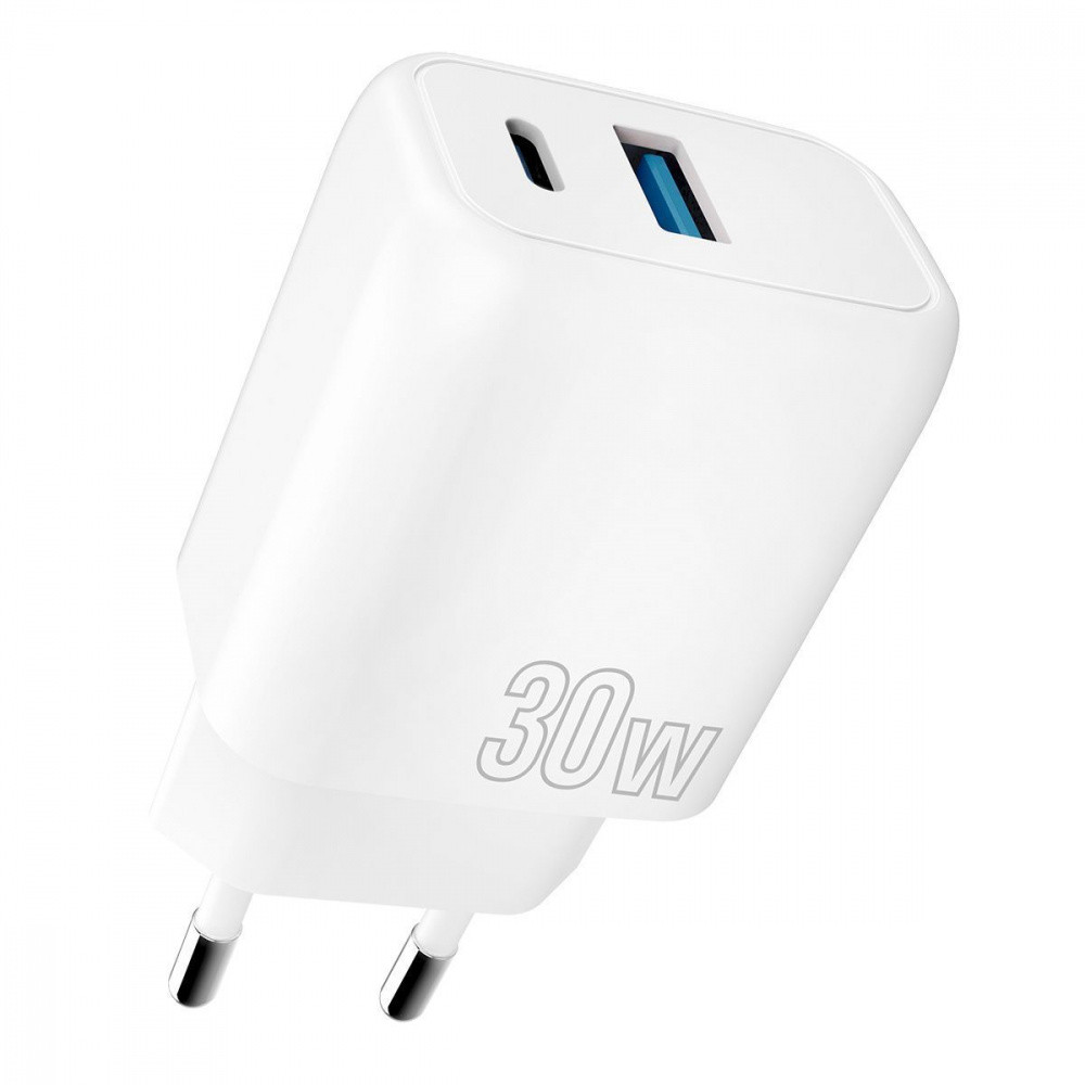 Швидка зарядка  30W (Type-C+USB) | Блочок для заряджання телефону Proove Silicone Power Plus