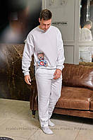 Мужская теплая пижама из флиса с начесом размеры 46-56