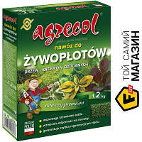 Agrecol Добриво гранульоване для живоплотів та інших декоративних дерев, кущів NPK 9-8-12 1,2 кг