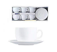 Кофейный сервиз Luminarc Essence White белый из стеклокерамики 6 шт 90 мл (P3404)
