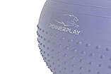 М'яч для фітнесу (фітбол) напівмасажний PowerPlay 4003 Ø75 cm Gymball Sky Blue + помпа, фото 3