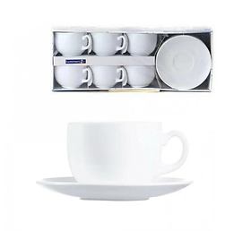 Білий сервіз із склокераміки Luminarc Essence White 6 шт 90 мл (P3404)